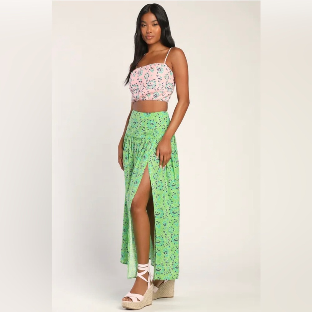 Lulu’s Best Matched Pink & Green Two-Piece Maxi Dress - Picture 2 of 14